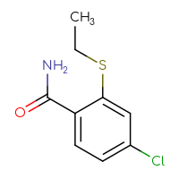 Chemical structure of 4-chloro-2-(ethylsulfanyl)benzamide - CSSB00015401429