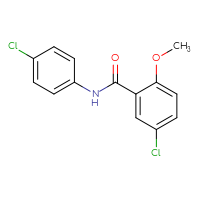 Chemical structure of 5-chloro-N-(4-chlorophenyl)-2-methoxybenzamide - CSSB00025798277