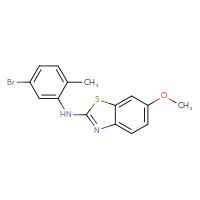 Chemical structure of N-(5-bromo-2-methylphenyl)-6-methoxy-1,3-benzothiazol-2-amine - CSSB00020652159