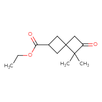 Chemical structure of ethyl 5,5-dimethyl-6-oxospiro[3.3]heptane-2-carboxylate - CSSB06655802484