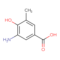 Chemical structure of 3-amino-4-hydroxy-5-methylbenzoic acid - CSSB00016178308