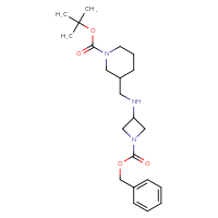 Chemical structure of tert-butyl 3-[({1-[(benzyloxy)carbonyl]azetidin-3-yl}amino)methyl]piperidine-1-carboxylate - CSSB00011089880