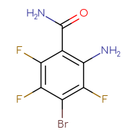 Chemical structure of 2-amino-4-bromo-3,5,6-trifluorobenzamide - CSSB14880533078