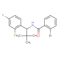 Chemical structure of 2-bromo-N-[1-(2,4-difluorophenyl)-2,2-dimethylpropyl]benzamide - CSSB21432533374