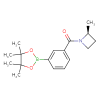 Chemical structure of (2S)-2-methyl-1-[3-(4,4,5,5-tetramethyl-1,3,2-dioxaborolan-2-yl)benzoyl]azetidine - CSSB03443563036