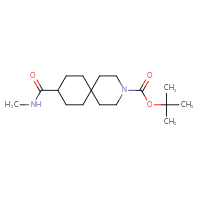 Chemical structure of tert-butyl 9-(methylcarbamoyl)-3-azaspiro[5.5]undecane-3-carboxylate - CSSB02283619853