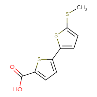 Chemical structure of 5'-(methylsulfanyl)-[2,2'-bithiophene]-5-carboxylic acid - CSSB20928757810