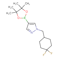 Chemical structure of 1-[(4,4-difluorocyclohexyl)methyl]-4-(4,4,5,5-tetramethyl-1,3,2-dioxaborolan-2-yl)-1H-pyrazole - CSSB00160567854