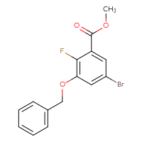 Chemical structure of methyl 3-(benzyloxy)-5-bromo-2-fluorobenzoate - CSSB03552508255