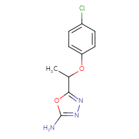 Chemical structure of 5-[1-(4-chlorophenoxy)ethyl]-1,3,4-oxadiazol-2-amine - CSSB00010256235