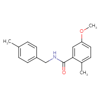 Chemical structure of 5-methoxy-2-methyl-N-[(4-methylphenyl)methyl]benzamide - CSSB01388879790