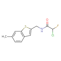Chemical structure of 2-chloro-2-fluoro-N-[(6-methyl-1-benzothiophen-2-yl)methyl]acetamide - CSSB21332123477