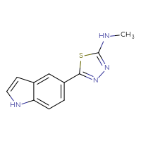 Chemical structure of 5-(1H-indol-5-yl)-N-methyl-1,3,4-thiadiazol-2-amine - CSSB00010889912