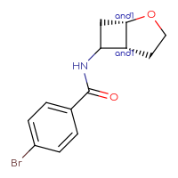 Chemical structure of rac-4-bromo-N-[(1R,5S)-2-oxabicyclo[3.2.0]heptan-6-yl]benzamide - CSSB02150594016