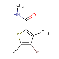Chemical structure of 4-bromo-N,3,5-trimethylthiophene-2-carboxamide - CSSB02495450480
