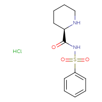 Chemical structure of (2R)-N-(benzenesulfonyl)piperidine-2-carboxamide hydrochloride - CSSB02495350904