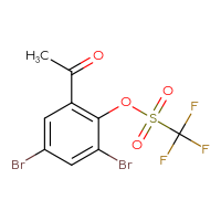 Chemical structure of 2-acetyl-4,6-dibromophenyl trifluoromethanesulfonate - CSSB21332146153
