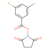 Chemical structure of 2,5-dioxopyrrolidin-1-yl 3-fluoro-5-iodobenzoate - CSSB06750889832