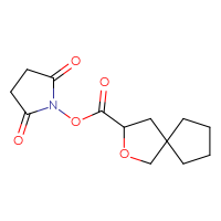 Chemical structure of 2,5-dioxopyrrolidin-1-yl 2-oxaspiro[4.4]nonane-3-carboxylate - CSSB02211743217