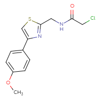 Chemical structure of 2-chloro-N-{[4-(4-methoxyphenyl)-1,3-thiazol-2-yl]methyl}acetamide - CSSB02285073525
