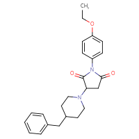 Chemical structure of 3-(4-benzylpiperidin-1-yl)-1-(4-ethoxyphenyl)pyrrolidine-2,5-dione - CSSB00132462320