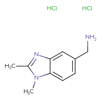 Chemical structure of 1-(1,2-dimethyl-1H-1,3-benzodiazol-5-yl)methanamine dihydrochloride - CSSB00015186910