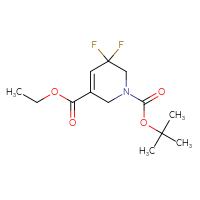 Chemical structure of 1-tert-butyl 3-ethyl 5,5-difluoro-1,2,5,6-tetrahydropyridine-1,3-dicarboxylate - CSSB00011068521