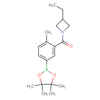 Chemical structure of 3-ethyl-1-[2-methyl-5-(4,4,5,5-tetramethyl-1,3,2-dioxaborolan-2-yl)benzoyl]azetidine - CSSB02526777084
