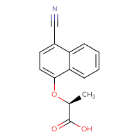 Chemical structure of (2S)-2-[(4-cyanonaphthalen-1-yl)oxy]propanoic acid - CSSB00160999851