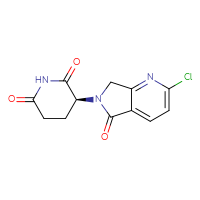 Chemical structure of (3S)-3-{2-chloro-5-oxo-5H,6H,7H-pyrrolo[3,4-b]pyridin-6-yl}piperidine-2,6-dione - CSSB21511091596
