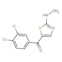 Chemical structure of 5-(3,4-dichlorobenzoyl)-N-methyl-1,3-thiazol-2-amine - CSSB00025735244