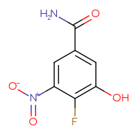 Chemical structure of 4-fluoro-3-hydroxy-5-nitrobenzamide - CSSB00010746719