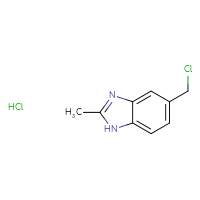 Chemical structure of 5-(chloromethyl)-2-methyl-1H-1,3-benzodiazole hydrochloride - CSSB00000701741