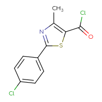 Chemical structure of 2-(4-chlorophenyl)-4-methyl-1,3-thiazole-5-carbonyl chloride - CSSB00010185146