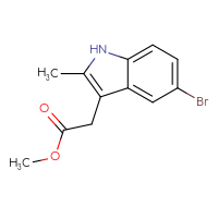 Chemical structure of methyl 2-(5-bromo-2-methyl-1H-indol-3-yl)acetate - CSSB00009814651