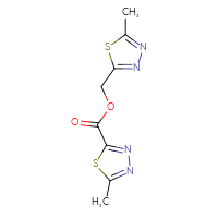 Chemical structure of (5-methyl-1,3,4-thiadiazol-2-yl)methyl 5-methyl-1,3,4-thiadiazole-2-carboxylate - CSSB00010687006