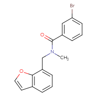 Chemical structure of N-[(1-benzofuran-7-yl)methyl]-3-bromo-N-methylbenzamide - CSSB15366393349