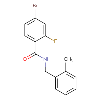 Chemical structure of 4-bromo-2-fluoro-N-[(2-methylphenyl)methyl]benzamide - CSSB00000396477