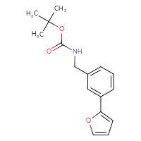Chemical structure of tert-butyl N-{[3-(furan-2-yl)phenyl]methyl}carbamate - CSSB00134616393