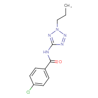 Chemical structure of 4-chloro-N-(2-propyl-2H-1,2,3,4-tetrazol-5-yl)benzamide - CSSB00121693098