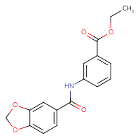 Chemical structure of ethyl 3-(2H-1,3-benzodioxole-5-amido)benzoate - CSSB00027032392