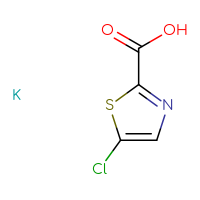 Chemical structure of 5-chloro-1,3-thiazole-2-carboxylic acid potassium - CSSB14929135320