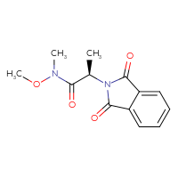 Chemical structure of (2R)-2-(1,3-dioxo-2,3-dihydro-1H-isoindol-2-yl)-N-methoxy-N-methylpropanamide - CSSB00113628739