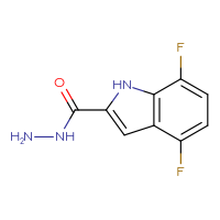 Chemical structure of 4,7-difluoro-1H-indole-2-carbohydrazide - CSSB04686439998