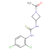 Chemical structure of 3-(1-acetylazetidin-3-yl)-1-(2,4-dichlorophenyl)thiourea - CSSB21432526046