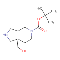 Chemical structure of tert-butyl 7a-(hydroxymethyl)-octahydro-1H-pyrrolo[3,4-c]pyridine-5-carboxylate - CSSB03496549398
