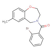 Chemical structure of 4-(2-bromobenzoyl)-7-methyl-2,3,4,5-tetrahydro-1,4-benzoxazepine - CSSB00087167664