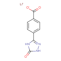 Chemical structure of lithium(1+) 4-(5-oxo-4,5-dihydro-1H-1,2,4-triazol-3-yl)benzoate - CSSB00025791752