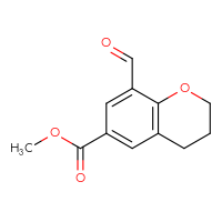 Chemical structure of methyl 8-formyl-3,4-dihydro-2H-1-benzopyran-6-carboxylate - CSSB00102724729