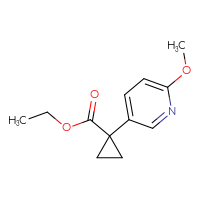 Chemical structure of ethyl 1-(6-methoxypyridin-3-yl)cyclopropane-1-carboxylate - CSSB06655316540